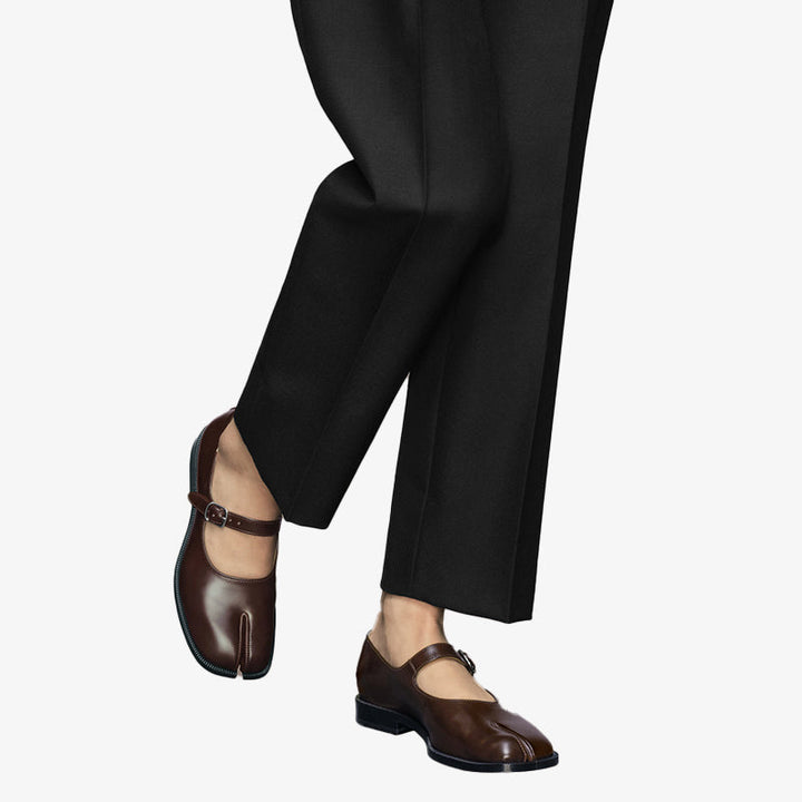 Brushed Leather Split-toe Flats - Arno Conti Shoe