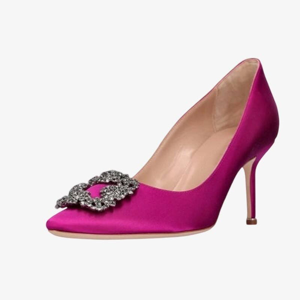Violet Satin Heel