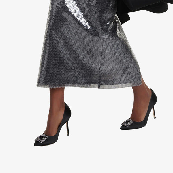 Pointed Toe Sleek Satin Pumps