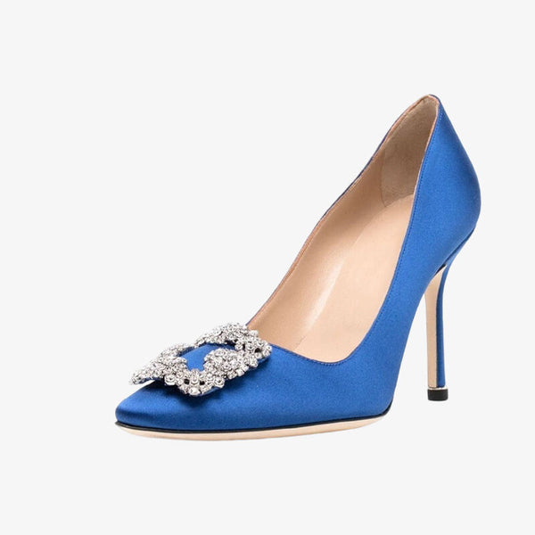Cobalt Blue Satin Pumps