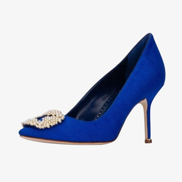 Crystal Electric Blue Stiletto Pumps