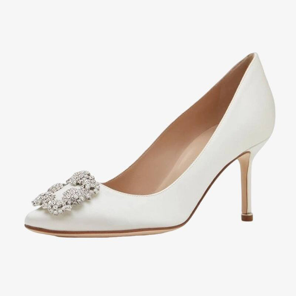 Satin Light Cream Pumps