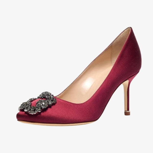 Satin Berry Pumps