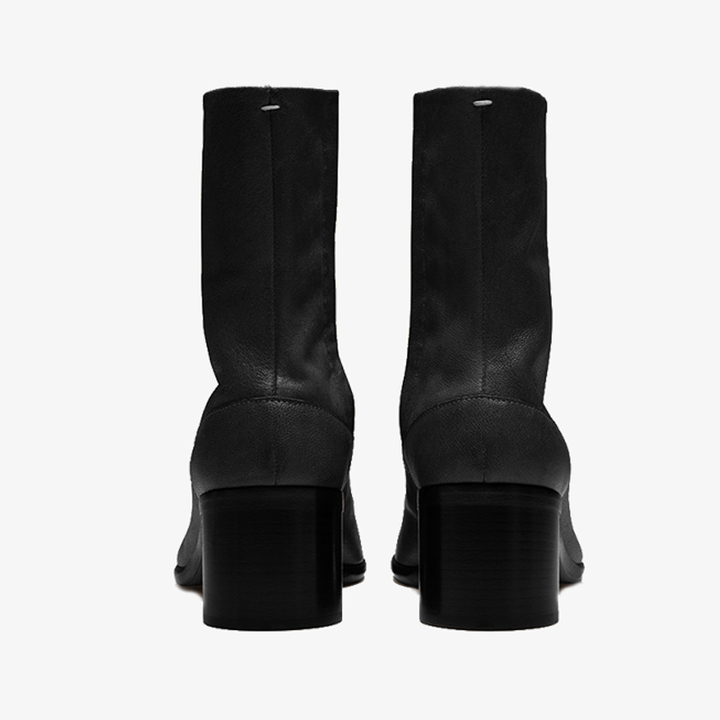 Grained Leather Boots 60 mm Heel Men's - Arno Conti Shoe