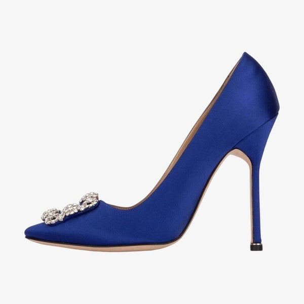 Pointed-Toe Satin Pumps