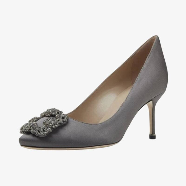 Silver Mist Satin Pumps