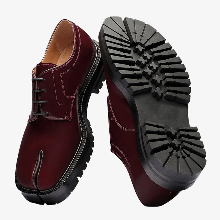 Brownish-Red Leather Derby Shoes Unisex - Arno Conti Shoe