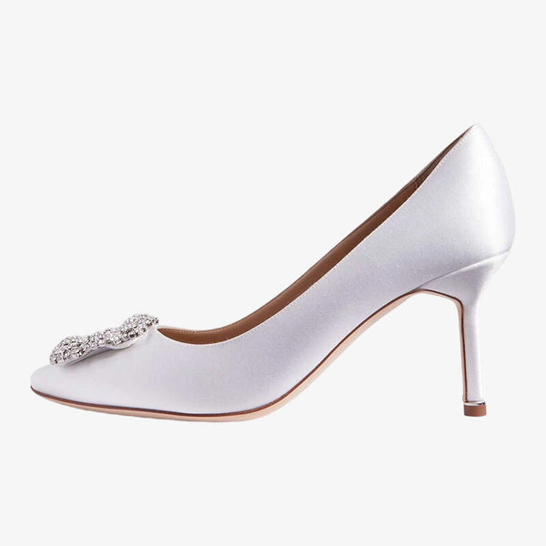 Elegant White Slip-On Heels