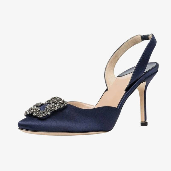Slingback Navy Pumps