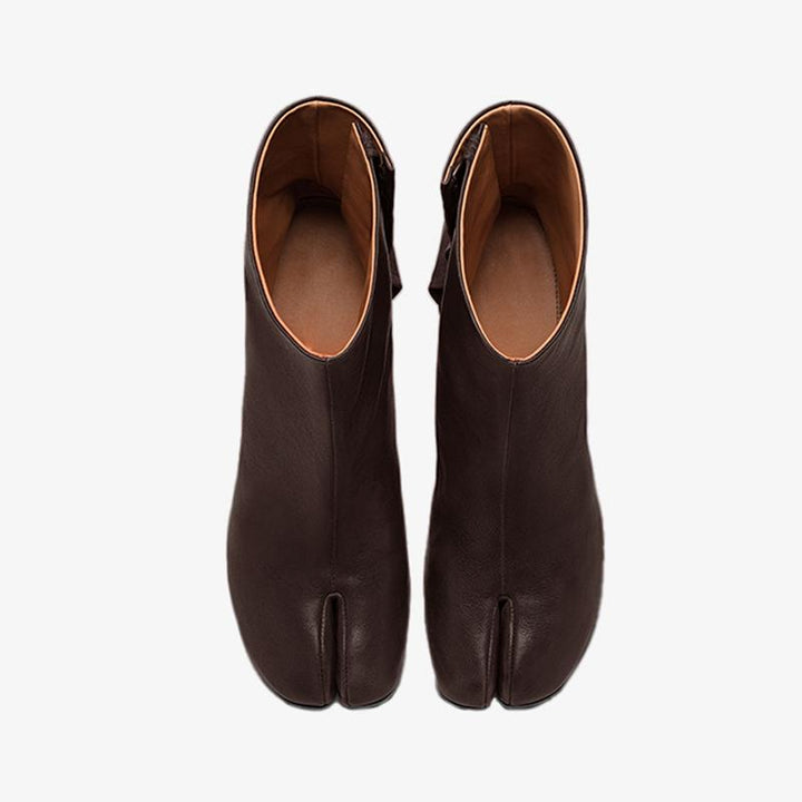 Soft Leather Split-Toe Ankle Boots - Arno Conti Shoe