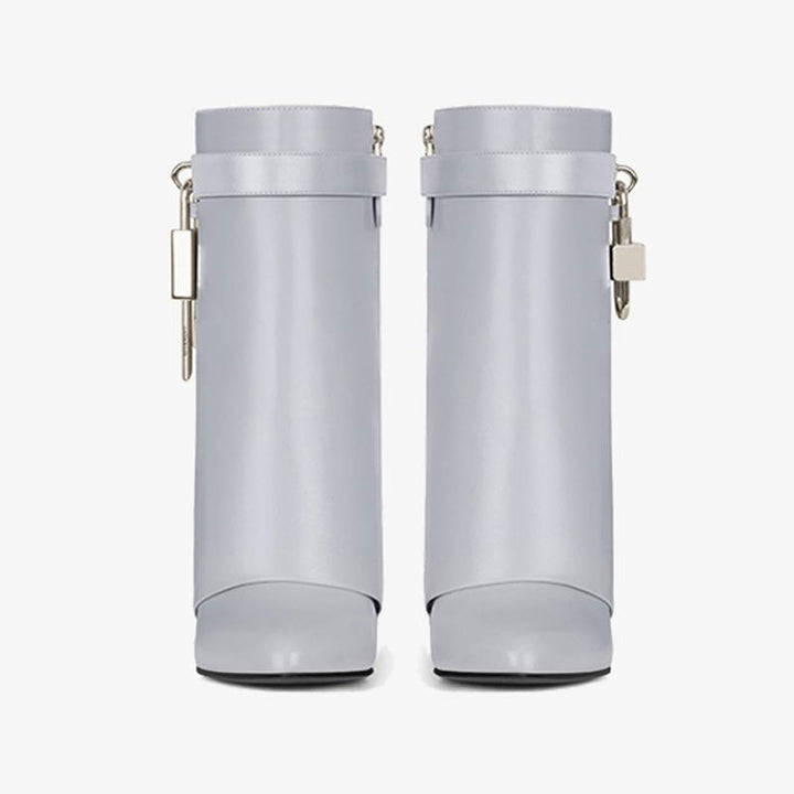 Refined Light Grey Calfskin Ankle Boots - Arno Conti Shoe