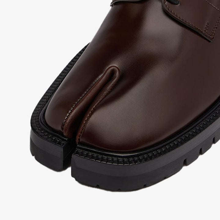 Brown Split-toe Laced Low-top Ankle Boots - Arno Conti Shoe