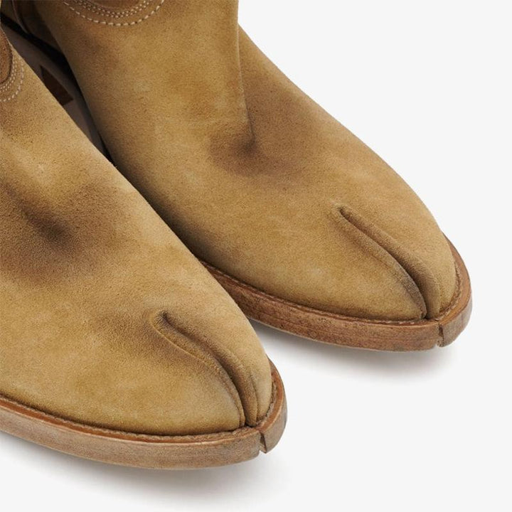 Light Brown Suede Split-toe Boots Women's - Arno Conti Shoe