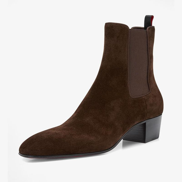 Dark Brown Suede Ankle Boots - ARNO CONTI