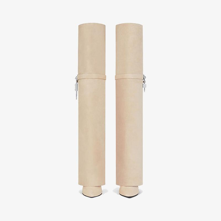 Elegant Beige Over-the-Knee Boots - Arno Conti Shoe