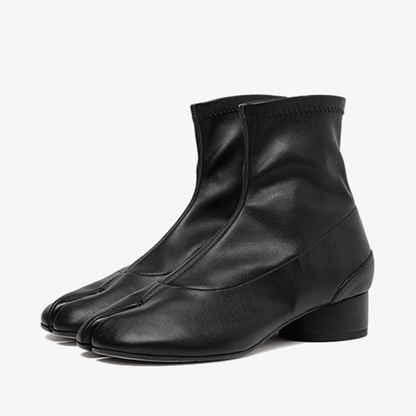 Faux Leather Sock-Style Split-toe Boots - Arno Conti Shoe