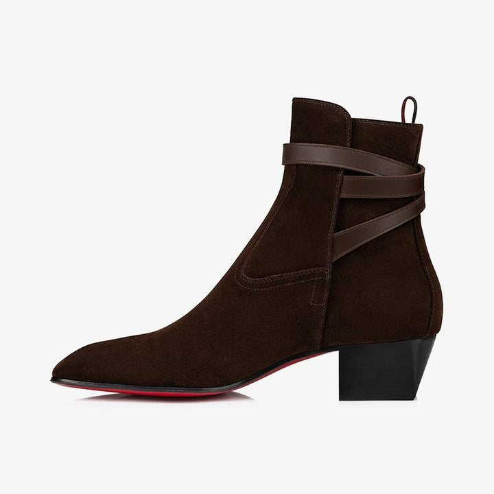 Brown Suede Ankle Boot - ARNO CONTI