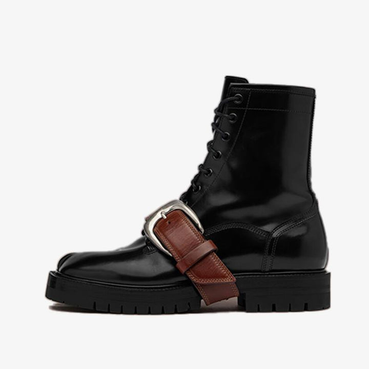 Split-toe Ankle Boots with Combat Belt Unisex - Arno Conti Shoe