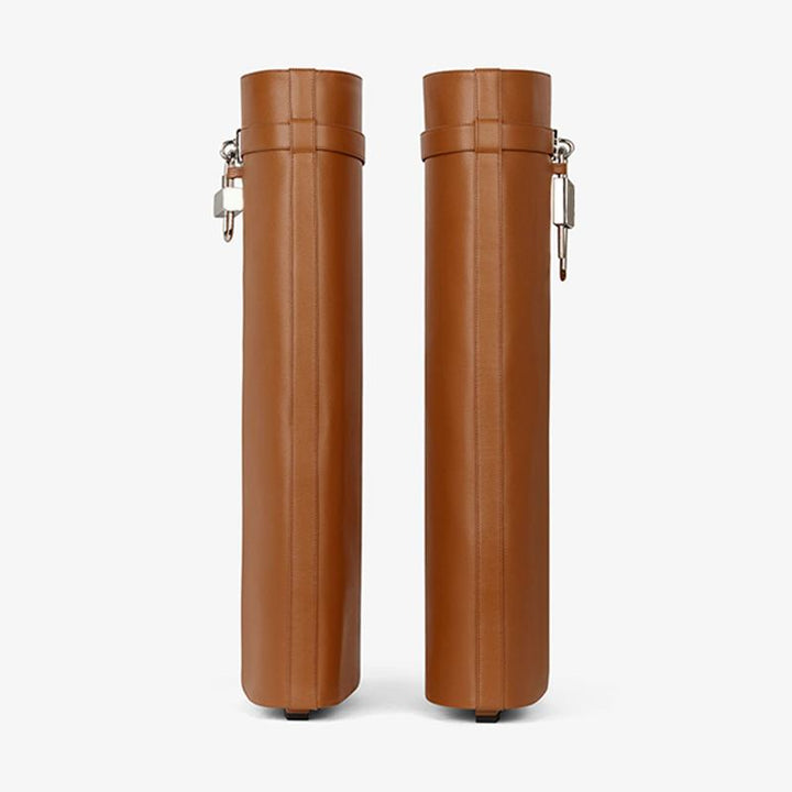 Elegant Tan Calfskin High Boots - Arno Conti Shoe