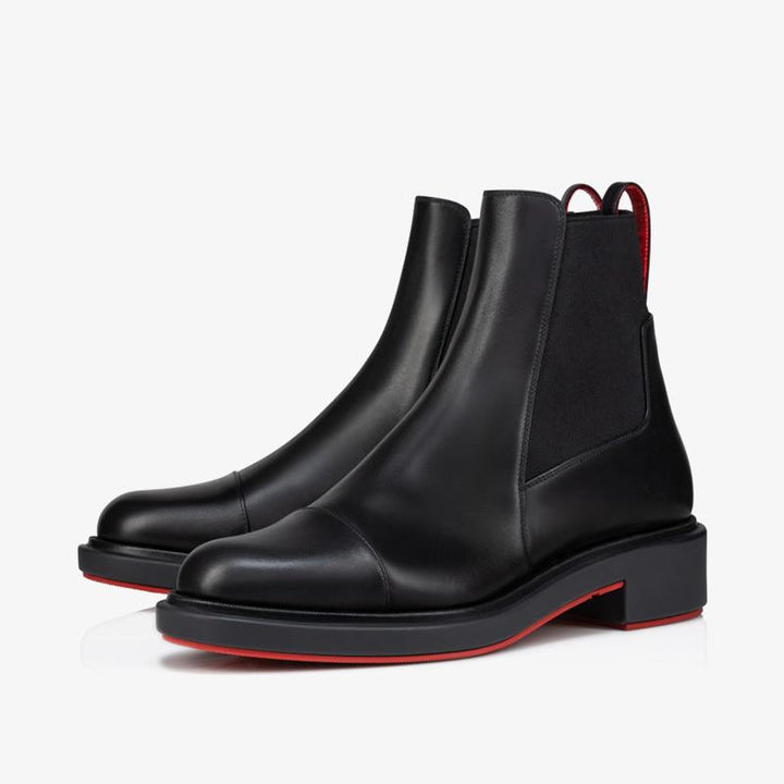 Red-Outlined Black Leather Boot - ARNO CONTI