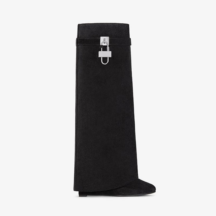 Luxe Black Suede High Boots - Arno Conti Shoe