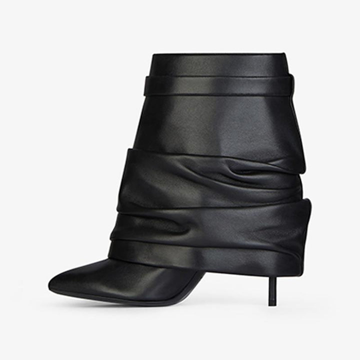 Chic Black Calf Leather Ankle Boots - Arno Conti Shoe