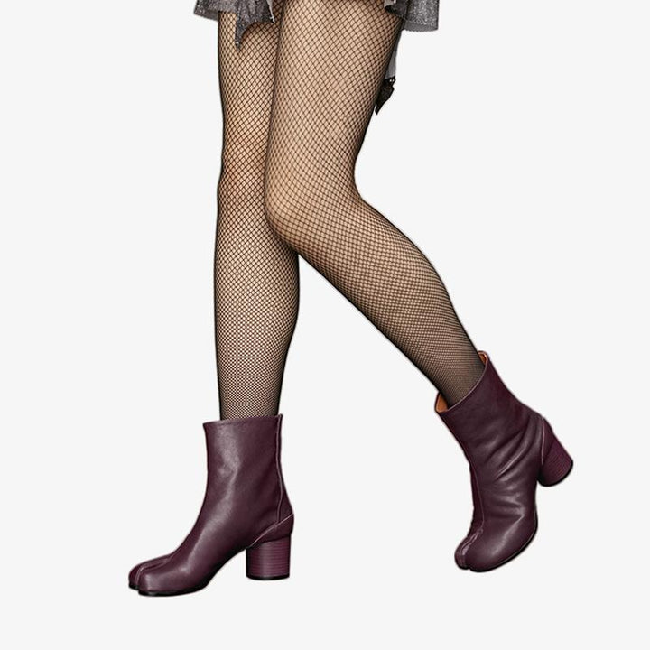 Soft Calf Leather Split-toe Ankle Boots - Arno Conti Shoe