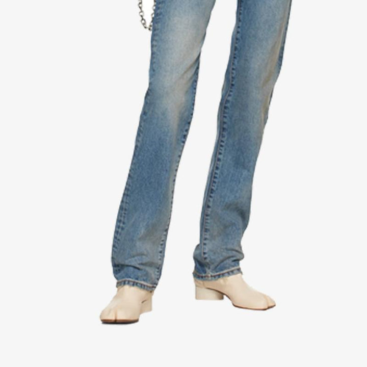 Off-White Calf Leather Tabi Ankle Boots - Arno Conti Shoe