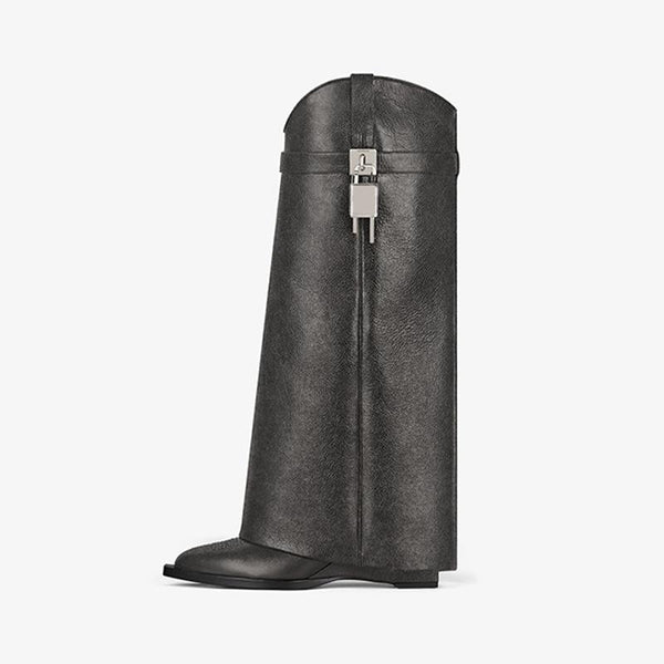 Chic Black Calfskin High Boots - Arno Conti Shoe