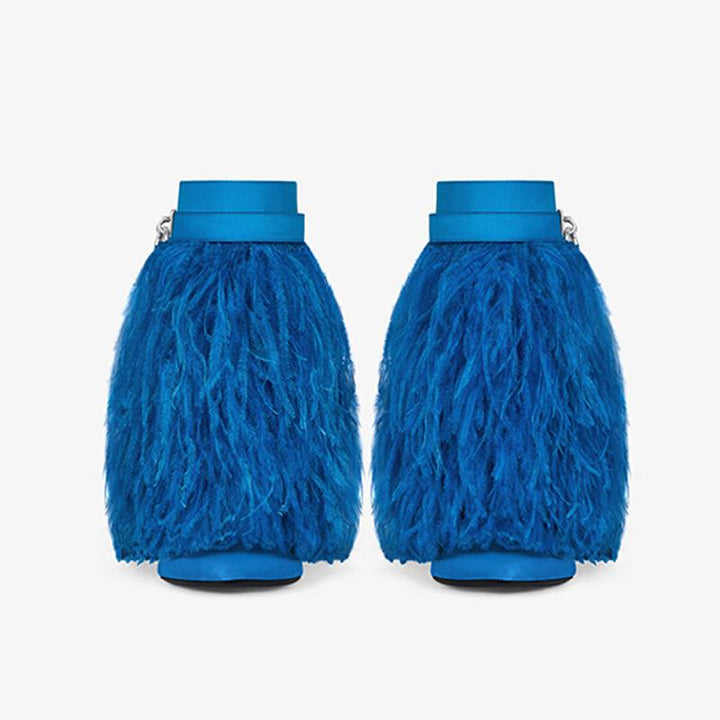 Elegant Electric Blue Satin Ankle Boots - Arno Conti Shoe