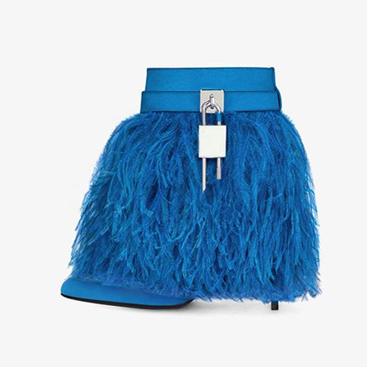 Elegant Electric Blue Satin Ankle Boots - Arno Conti Shoe