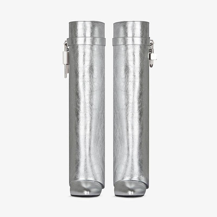 Sleek Silvery High Boots - Arno Conti Shoe