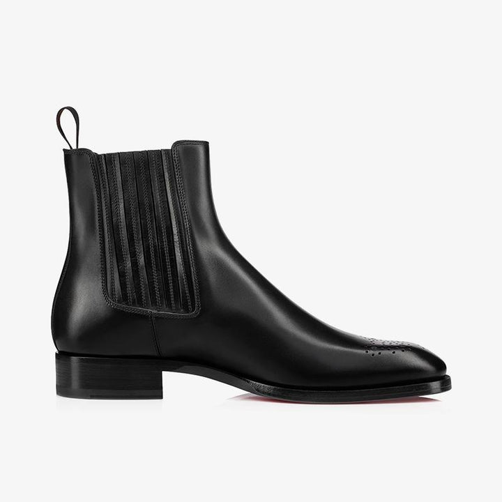 Perforated Toe Black Ankle Boot - ARNO CONTI